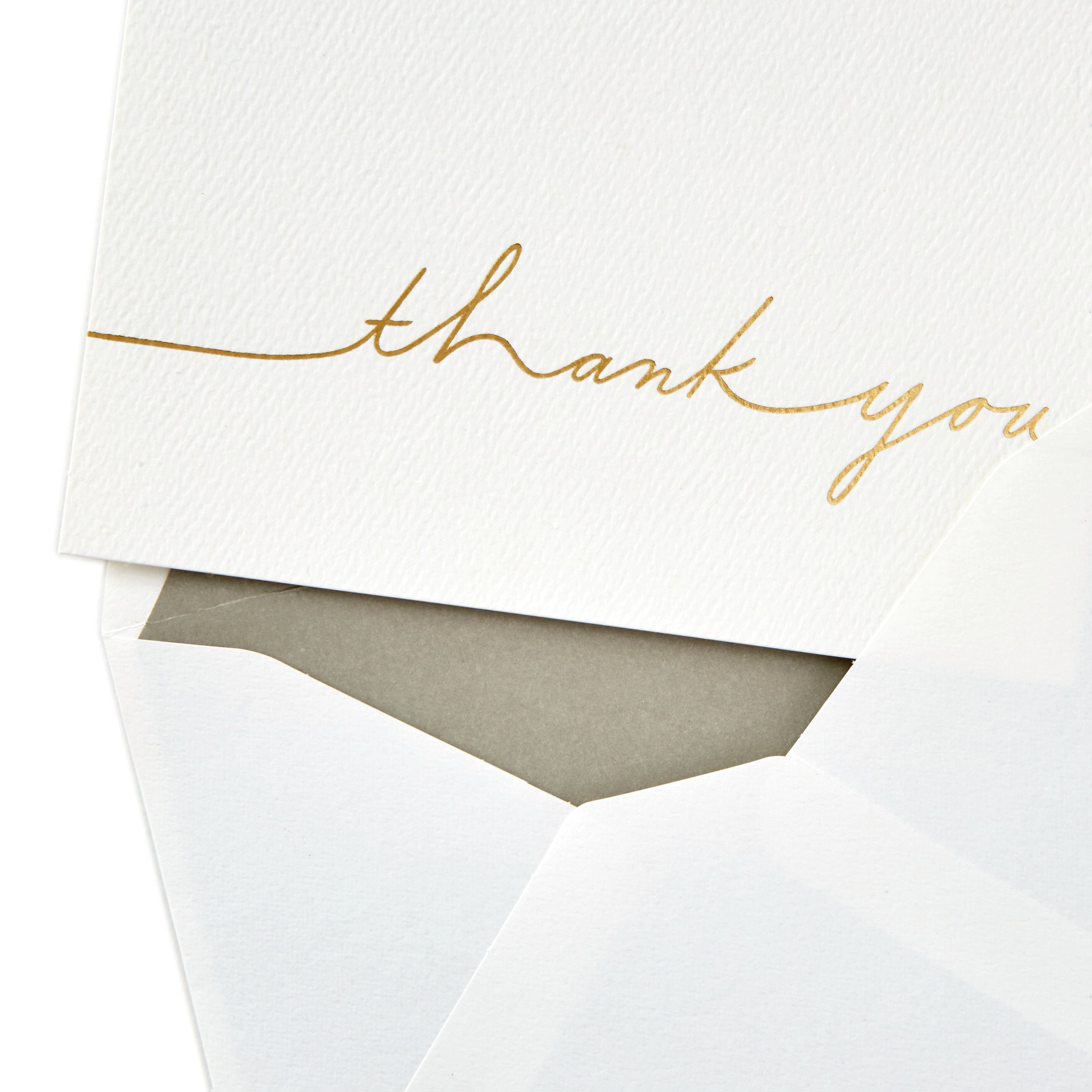 Signature Gold Thank You Cards, Gold Script (10 Cards with Envelopes)