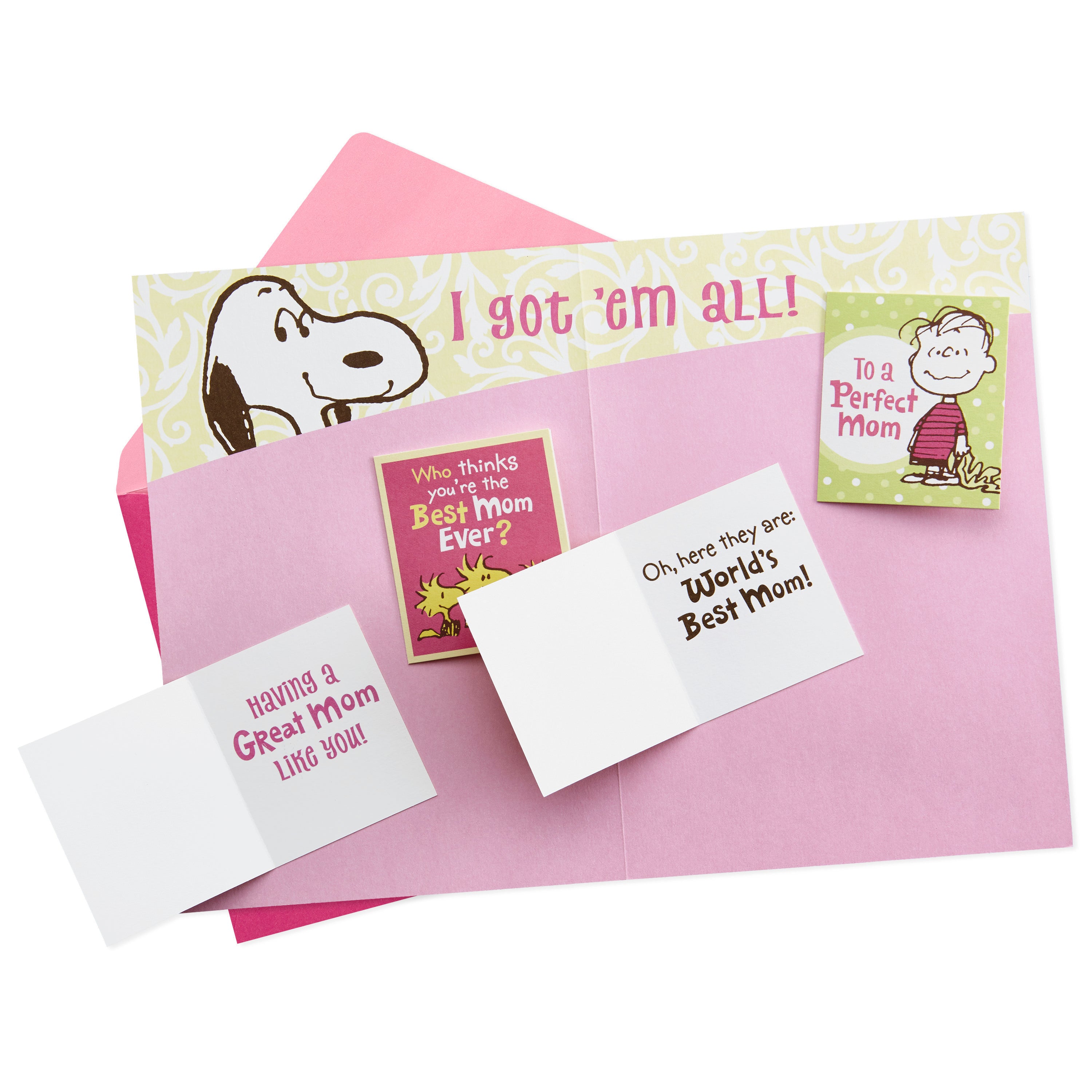 Funny Mother's Day Card for Mom (Snoopy and Woodstock, Mini Cards Inside)