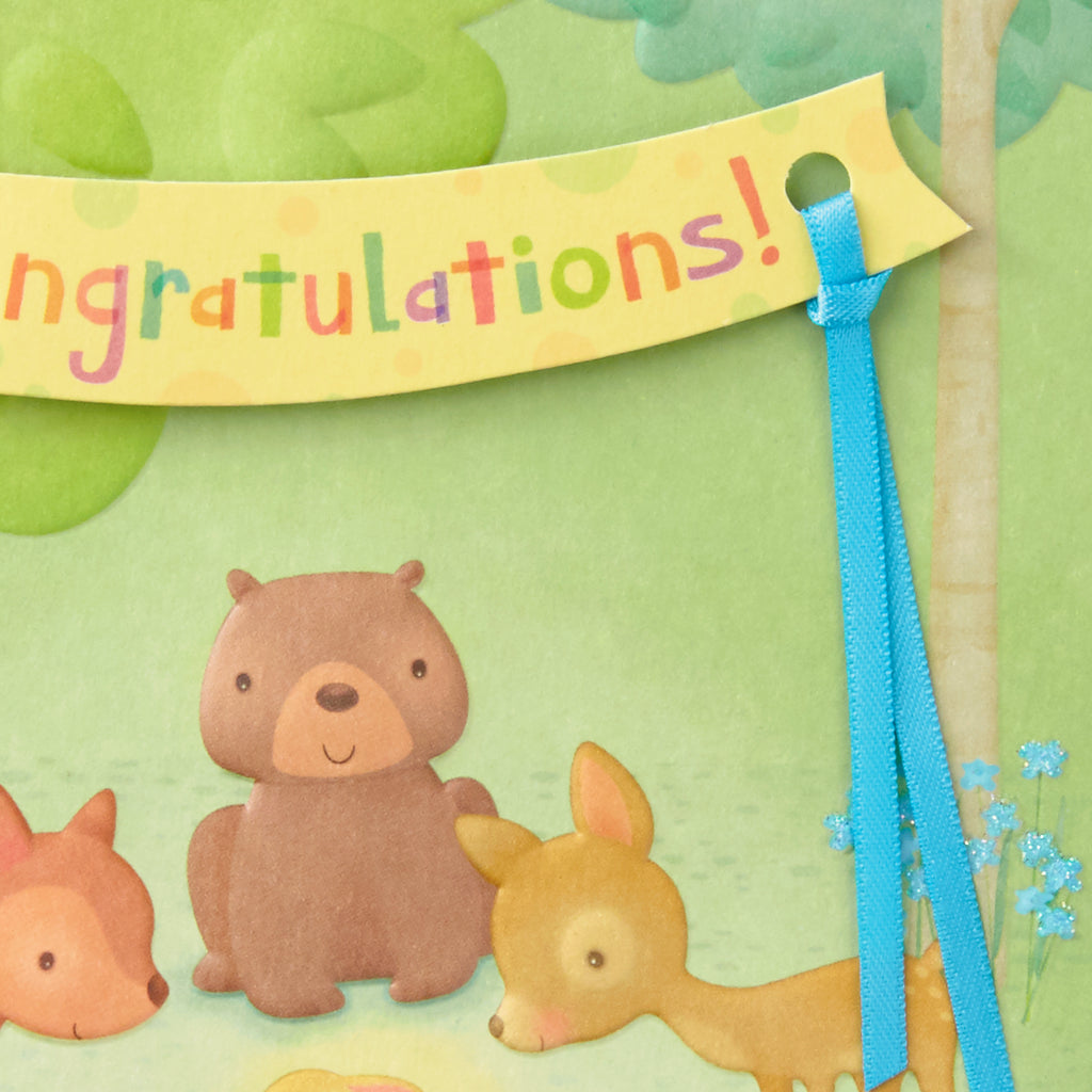 Baby Congratulations Greeting Card (Animals in the Woods)