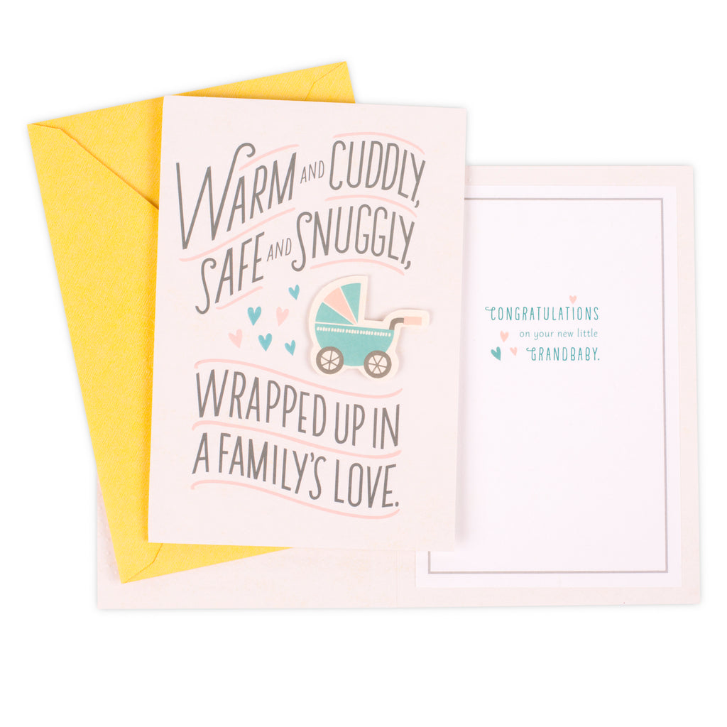 Baby Greeting Card for Grandparents (Warm and Cuddly New Grandbaby)