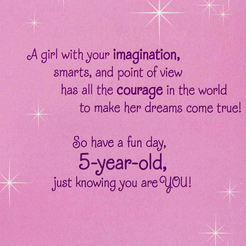 5th Birthday Card with Sound for Girl (Disney Princesses)