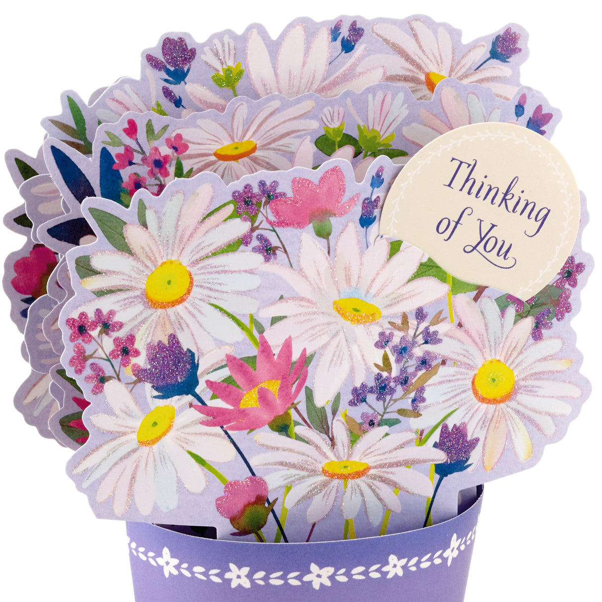 Paper Wonder Thinking of You, Birthday, Encouragement Pop Up Card (Displayable Daisy Bouquet)